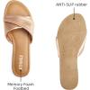 imageATHMILE Sandals Women Dressy Summer Flat Comfortable Fashion Beach Cute Ladies Slides Leather Casual Dress Womens Sandals 2025 Size 611Gold
