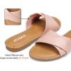 imageATHMILE Sandals Women Dressy Summer Flat Comfortable Fashion Beach Cute Ladies Slides Leather Casual Dress Womens Sandals 2025 Size 611Pink