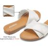 imageATHMILE Sandals Women Dressy Summer Flat Comfortable Fashion Beach Cute Ladies Slides Leather Casual Dress Womens Sandals 2025 Size 611White