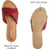 imageATHMILE Sandals Women Dressy Summer Flat Comfortable Fashion Beach Cute Ladies Slides Leather Casual Dress Womens Sandals 2025 Size 611Winered