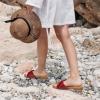imageATHMILE Sandals Women Dressy Summer Flat Comfortable Fashion Beach Cute Ladies Slides Leather Casual Dress Womens Sandals 2025 Size 611Winered