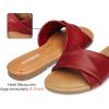 imageATHMILE Sandals Women Dressy Summer Flat Comfortable Fashion Beach Cute Ladies Slides Leather Casual Dress Womens Sandals 2025 Size 611Winered