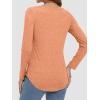 imageATHMILE Womens 2025 Fall Long Sleeve Shirts Basic Apparel Shirts Trendy V Neck Tshirt for Women Curved Hem TopsLight Orange