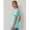 imageATHMILE T Shirts Short Sleeve V Neck Tees for Women Fashion Tops Trendy Soft Casual Summer Clothes Outfits 2025Aqua