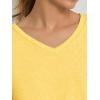 imageATHMILE T Shirts Short Sleeve V Neck Tees for Women Fashion Tops Trendy Soft Casual Summer Clothes Outfits 2025Yellow