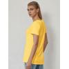 imageATHMILE T Shirts Short Sleeve V Neck Tees for Women Fashion Tops Trendy Soft Casual Summer Clothes Outfits 2025Yellow