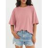 imageATHMILE Womens Oversized T Shirts Loose Fit Crewneck Short Sleeve Tops Summer Casual Blouse Y2K 2025 Basic TeeCameo Pink