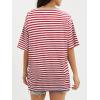 imageATHMILE Womens Oversized T Shirts Loose Fit Crewneck Short Sleeve Tops Summer Casual Blouse Y2K 2025 Basic TeeStriped Red  White