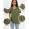 imageATHMILE Womens T Shirts 2025 Short Sleeve VNeck Shirts Cute Fit Summer Casual Tee Tops SXXLArmy Green