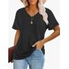 imageATHMILE Womens T Shirts 2025 Short Sleeve VNeck Shirts Cute Fit Summer Casual Tee Tops SXXLBlack