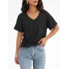 imageATHMILE Womens T Shirts 2025 Short Sleeve VNeck Shirts Cute Fit Summer Casual Tee Tops SXXLBlack