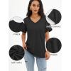 imageATHMILE Womens T Shirts 2025 Short Sleeve VNeck Shirts Cute Fit Summer Casual Tee Tops SXXLBlack