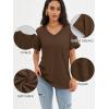 imageATHMILE Womens T Shirts 2025 Short Sleeve VNeck Shirts Cute Fit Summer Casual Tee Tops SXXLBrown
