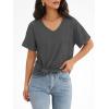 imageATHMILE Womens T Shirts 2025 Short Sleeve VNeck Shirts Cute Fit Summer Casual Tee Tops SXXLDark Gray