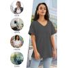 imageATHMILE Womens T Shirts 2025 Short Sleeve VNeck Shirts Cute Fit Summer Casual Tee Tops SXXLDark Gray