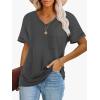 imageATHMILE Womens T Shirts 2025 Short Sleeve VNeck Shirts Cute Fit Summer Casual Tee Tops SXXLDark Gray