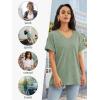 imageATHMILE Womens T Shirts 2025 Short Sleeve VNeck Shirts Cute Fit Summer Casual Tee Tops SXXLGray Green