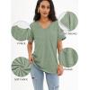 imageATHMILE Womens T Shirts 2025 Short Sleeve VNeck Shirts Cute Fit Summer Casual Tee Tops SXXLGray Green
