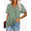 imageATHMILE Womens T Shirts 2025 Short Sleeve VNeck Shirts Cute Fit Summer Casual Tee Tops SXXLGray Green