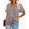 imageATHMILE Womens T Shirts 2025 Short Sleeve VNeck Shirts Cute Fit Summer Casual Tee Tops SXXLGray Purple