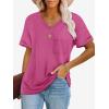 imageATHMILE Womens T Shirts 2025 Short Sleeve VNeck Shirts Cute Fit Summer Casual Tee Tops SXXLHot Pink