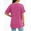 imageATHMILE Womens T Shirts 2025 Short Sleeve VNeck Shirts Cute Fit Summer Casual Tee Tops SXXLHot Pink