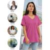 imageATHMILE Womens T Shirts 2025 Short Sleeve VNeck Shirts Cute Fit Summer Casual Tee Tops SXXLHot Pink
