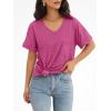 imageATHMILE Womens T Shirts 2025 Short Sleeve VNeck Shirts Cute Fit Summer Casual Tee Tops SXXLHot Pink