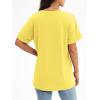 imageATHMILE Womens T Shirts 2025 Short Sleeve VNeck Shirts Cute Fit Summer Casual Tee Tops SXXLLemon Yellow