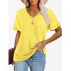 imageATHMILE Womens T Shirts 2025 Short Sleeve VNeck Shirts Cute Fit Summer Casual Tee Tops SXXLLemon Yellow