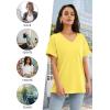 imageATHMILE Womens T Shirts 2025 Short Sleeve VNeck Shirts Cute Fit Summer Casual Tee Tops SXXLLemon Yellow