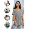 imageATHMILE Womens T Shirts 2025 Short Sleeve VNeck Shirts Cute Fit Summer Casual Tee Tops SXXLLight Gray