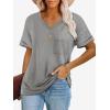 imageATHMILE Womens T Shirts 2025 Short Sleeve VNeck Shirts Cute Fit Summer Casual Tee Tops SXXLLight Gray