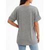 imageATHMILE Womens T Shirts 2025 Short Sleeve VNeck Shirts Cute Fit Summer Casual Tee Tops SXXLLight Gray
