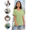 imageATHMILE Womens T Shirts 2025 Short Sleeve VNeck Shirts Cute Fit Summer Casual Tee Tops SXXLLight Green