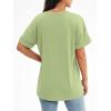 imageATHMILE Womens T Shirts 2025 Short Sleeve VNeck Shirts Cute Fit Summer Casual Tee Tops SXXLLight Green