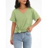 imageATHMILE Womens T Shirts 2025 Short Sleeve VNeck Shirts Cute Fit Summer Casual Tee Tops SXXLLight Green