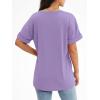 imageATHMILE Womens T Shirts 2025 Short Sleeve VNeck Shirts Cute Fit Summer Casual Tee Tops SXXLLight Purple