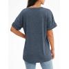imageATHMILE Womens T Shirts 2025 Short Sleeve VNeck Shirts Cute Fit Summer Casual Tee Tops SXXLNavy Blue