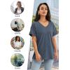 imageATHMILE Womens T Shirts 2025 Short Sleeve VNeck Shirts Cute Fit Summer Casual Tee Tops SXXLNavy Blue