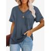 imageATHMILE Womens T Shirts 2025 Short Sleeve VNeck Shirts Cute Fit Summer Casual Tee Tops SXXLNavy Blue
