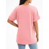 imageATHMILE Womens T Shirts 2025 Short Sleeve VNeck Shirts Cute Fit Summer Casual Tee Tops SXXLPink