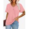 imageATHMILE Womens T Shirts 2025 Short Sleeve VNeck Shirts Cute Fit Summer Casual Tee Tops SXXLPink