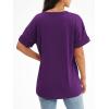 imageATHMILE Womens T Shirts 2025 Short Sleeve VNeck Shirts Cute Fit Summer Casual Tee Tops SXXLPurple