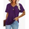 imageATHMILE Womens T Shirts 2025 Short Sleeve VNeck Shirts Cute Fit Summer Casual Tee Tops SXXLPurple