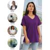 imageATHMILE Womens T Shirts 2025 Short Sleeve VNeck Shirts Cute Fit Summer Casual Tee Tops SXXLPurple
