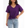 imageATHMILE Womens T Shirts 2025 Short Sleeve VNeck Shirts Cute Fit Summer Casual Tee Tops SXXLPurple