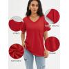 imageATHMILE Womens T Shirts 2025 Short Sleeve VNeck Shirts Cute Fit Summer Casual Tee Tops SXXLRed