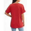 imageATHMILE Womens T Shirts 2025 Short Sleeve VNeck Shirts Cute Fit Summer Casual Tee Tops SXXLRed