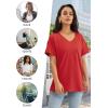 imageATHMILE Womens T Shirts 2025 Short Sleeve VNeck Shirts Cute Fit Summer Casual Tee Tops SXXLRed